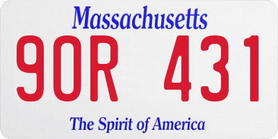 MA license plate 9OR431
