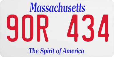 MA license plate 9OR434