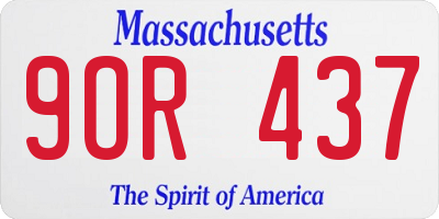 MA license plate 9OR437