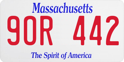 MA license plate 9OR442