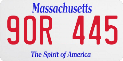 MA license plate 9OR445