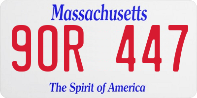 MA license plate 9OR447