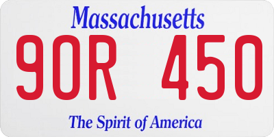 MA license plate 9OR450
