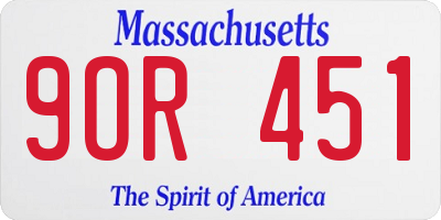 MA license plate 9OR451
