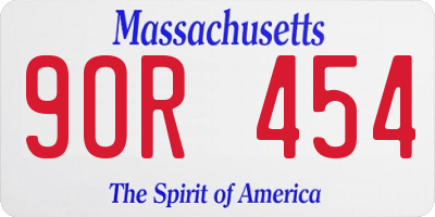 MA license plate 9OR454