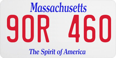 MA license plate 9OR460