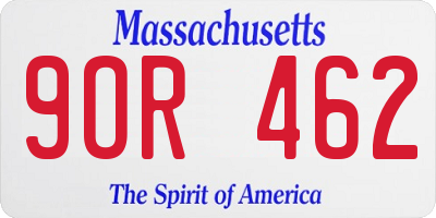 MA license plate 9OR462