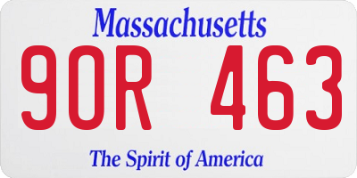 MA license plate 9OR463