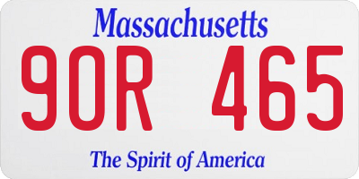 MA license plate 9OR465