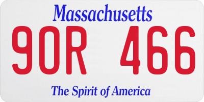 MA license plate 9OR466