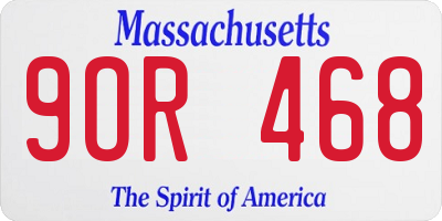 MA license plate 9OR468
