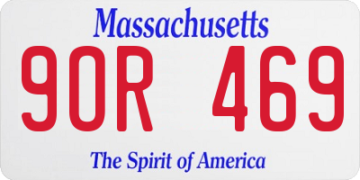 MA license plate 9OR469