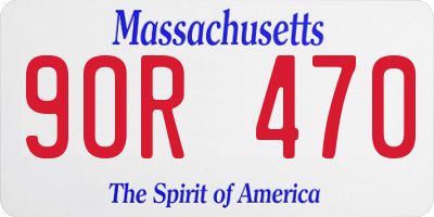 MA license plate 9OR470