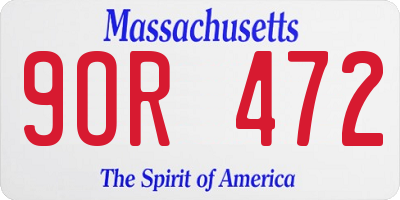 MA license plate 9OR472