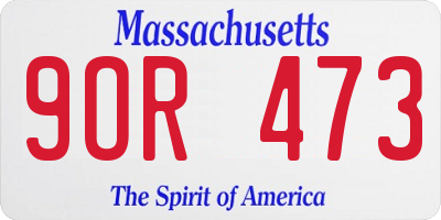 MA license plate 9OR473