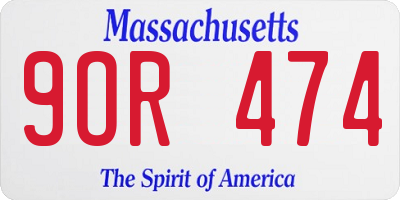 MA license plate 9OR474