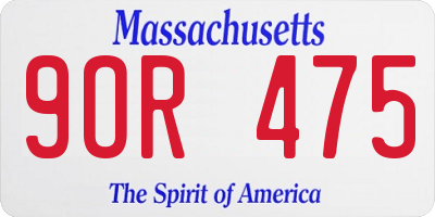 MA license plate 9OR475