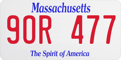 MA license plate 9OR477