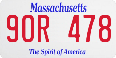 MA license plate 9OR478
