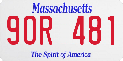 MA license plate 9OR481
