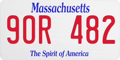 MA license plate 9OR482