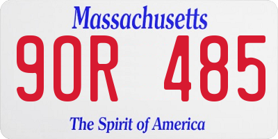 MA license plate 9OR485