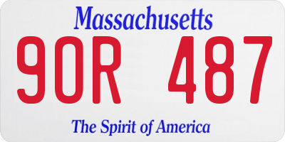 MA license plate 9OR487