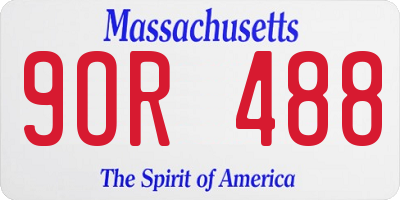 MA license plate 9OR488