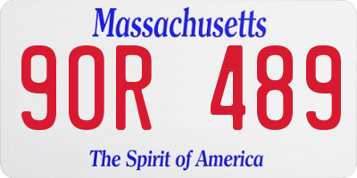 MA license plate 9OR489