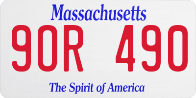 MA license plate 9OR490