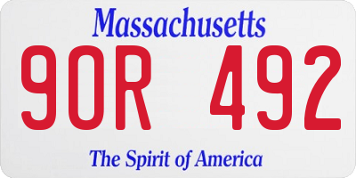MA license plate 9OR492