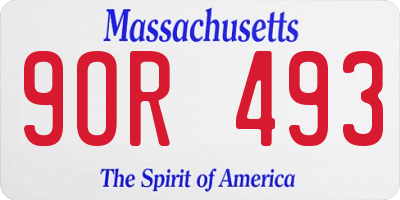 MA license plate 9OR493