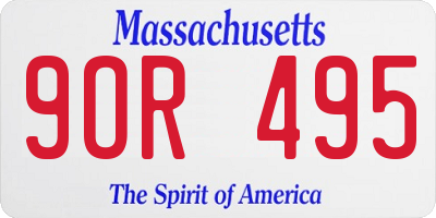 MA license plate 9OR495