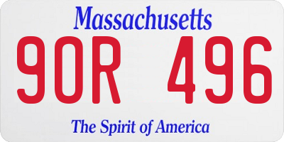 MA license plate 9OR496