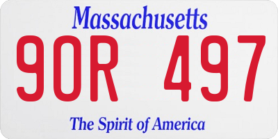 MA license plate 9OR497