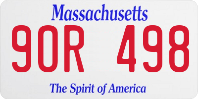 MA license plate 9OR498