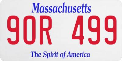 MA license plate 9OR499