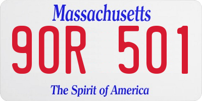 MA license plate 9OR501