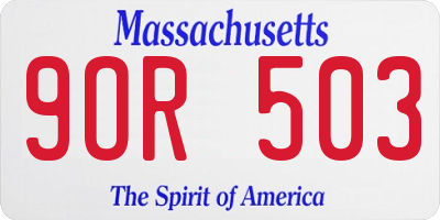 MA license plate 9OR503