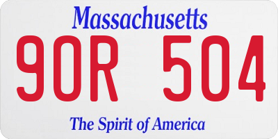 MA license plate 9OR504
