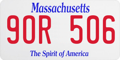MA license plate 9OR506