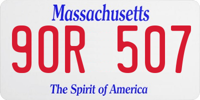 MA license plate 9OR507