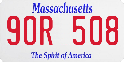 MA license plate 9OR508