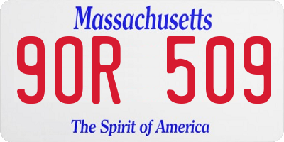 MA license plate 9OR509