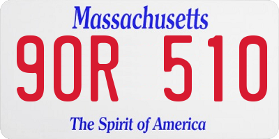 MA license plate 9OR510