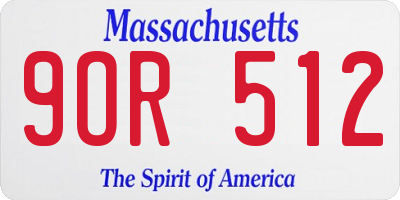 MA license plate 9OR512