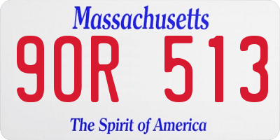 MA license plate 9OR513