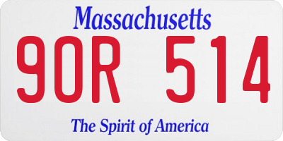 MA license plate 9OR514