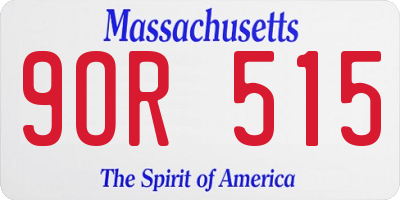MA license plate 9OR515