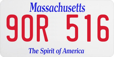 MA license plate 9OR516